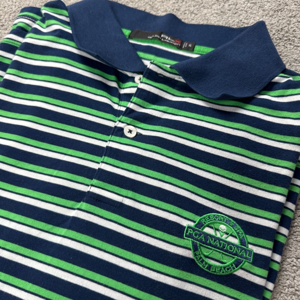 RLX Ralph Lauren Men's XL Short Sleeve Polo PGA National Palm Beach Green